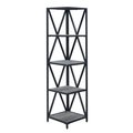 Convenience Concepts Tucson Metal 5 Tier Corner Bookcase, Weathered Gray & Black HI2206868